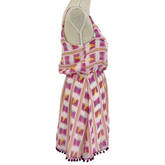 Ocean Drive Womens Fit Flare Sleeveless Dress Bright Aztec Print Size Medium - Picture 4 of 9